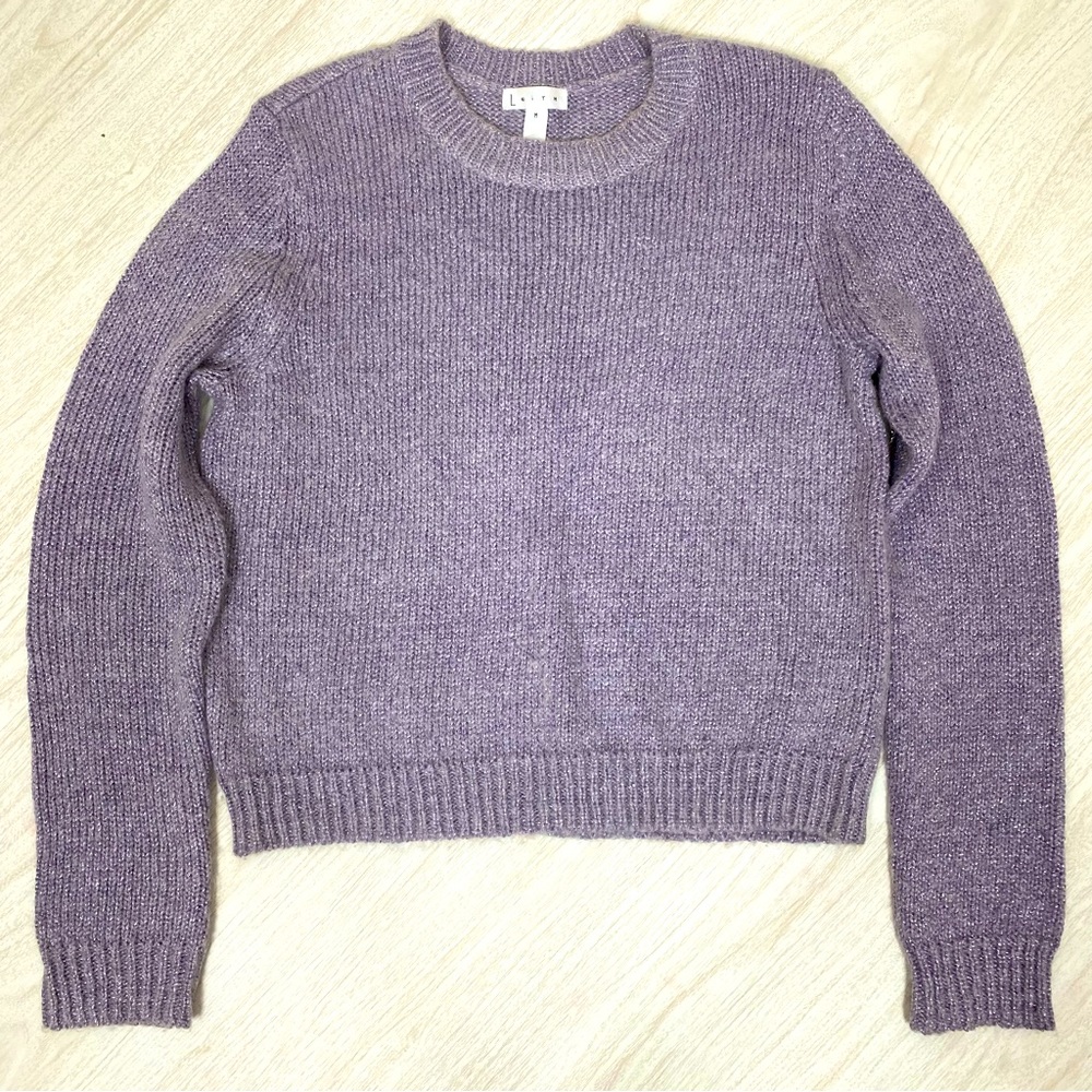 Leith Lavender Metallic Crewneck Sweater